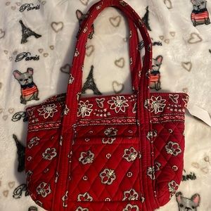Vera Bradley Red Bandana Pattern Tote Bag